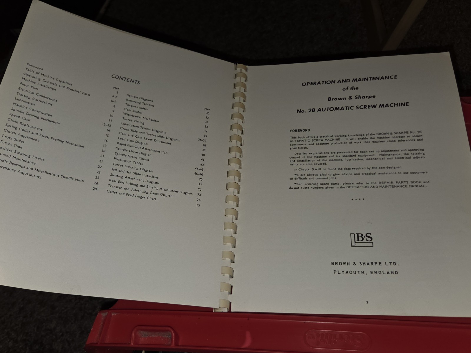 VTG Brown & Sharpe Operation Maintenance Manual Book 2B Automatic Screw Machine