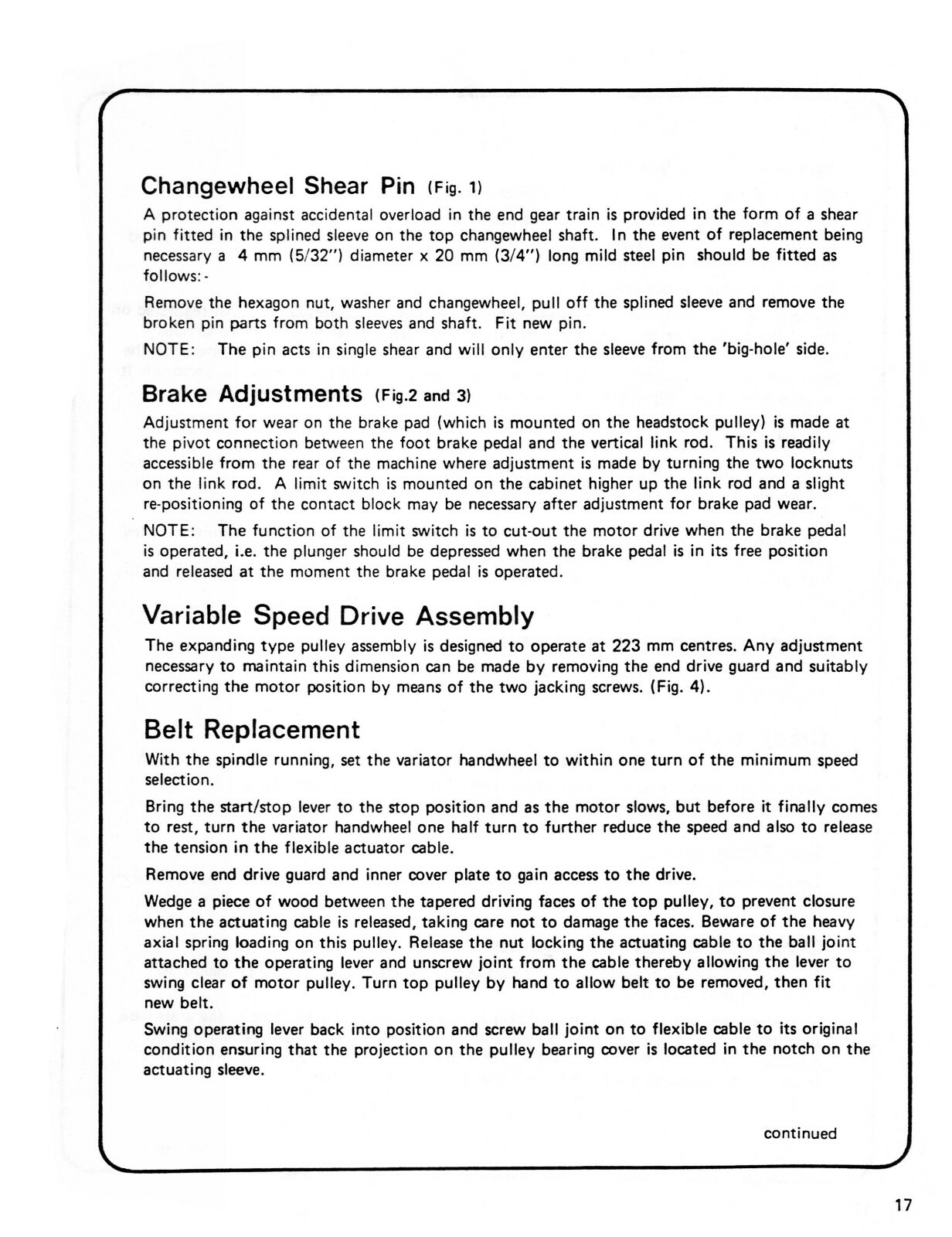 Harrison 13″ Lathe Variable Speed Model AA Instruction & Parts List Manual #1391
