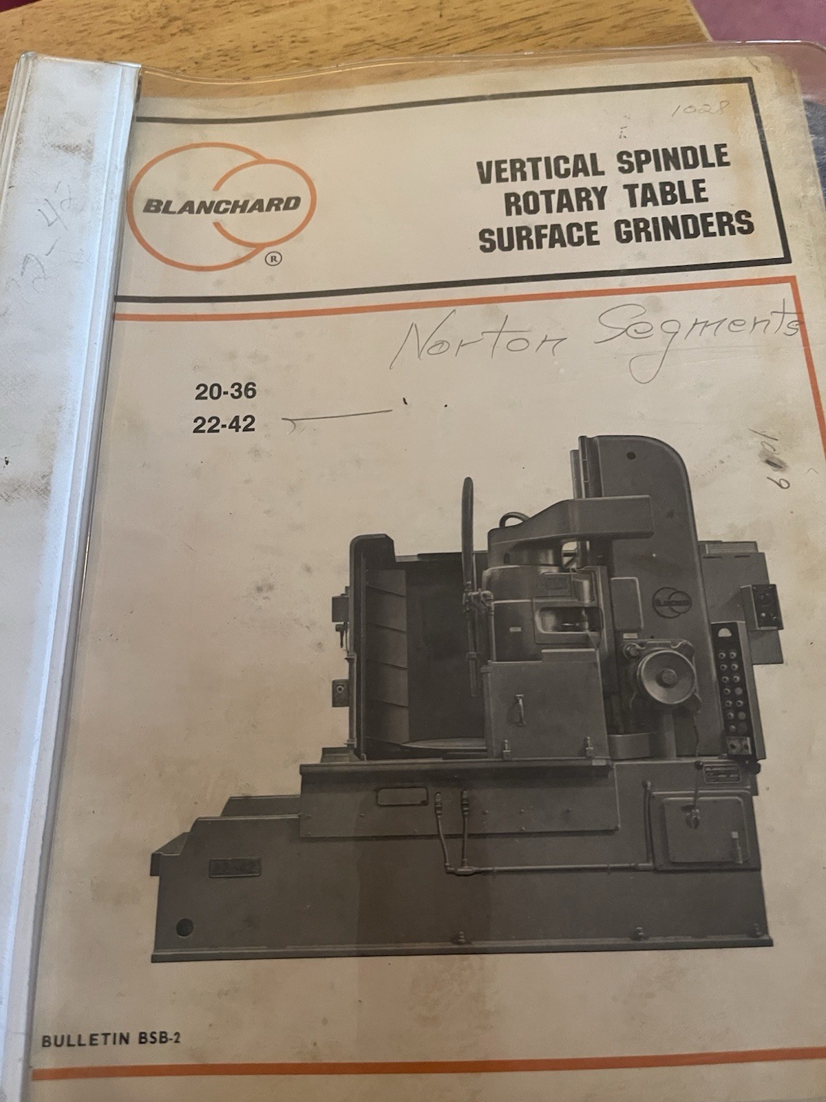 Blanchard Vertical Spindle Rotary Table Surface Grinders Manual