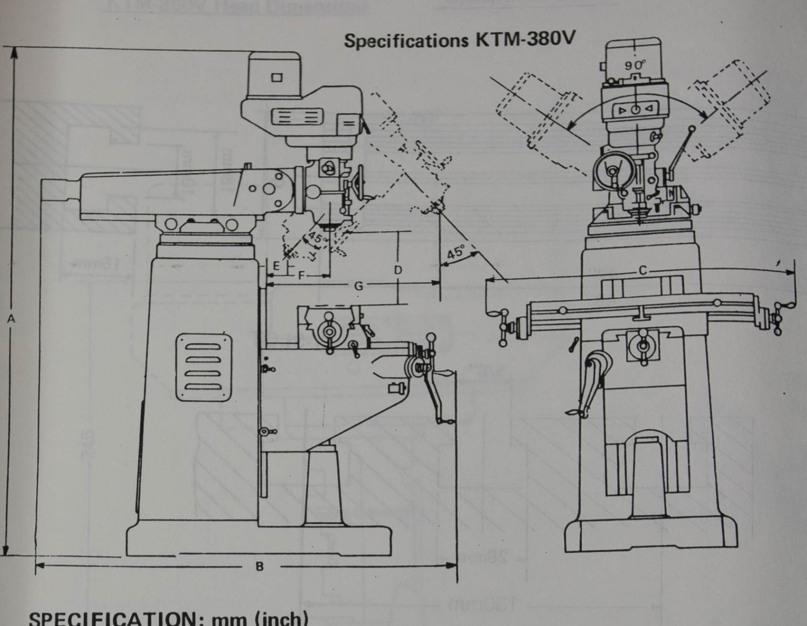Kent KTM-380 and KTM-380V Mill Operators Maintenance and Parts Manual
