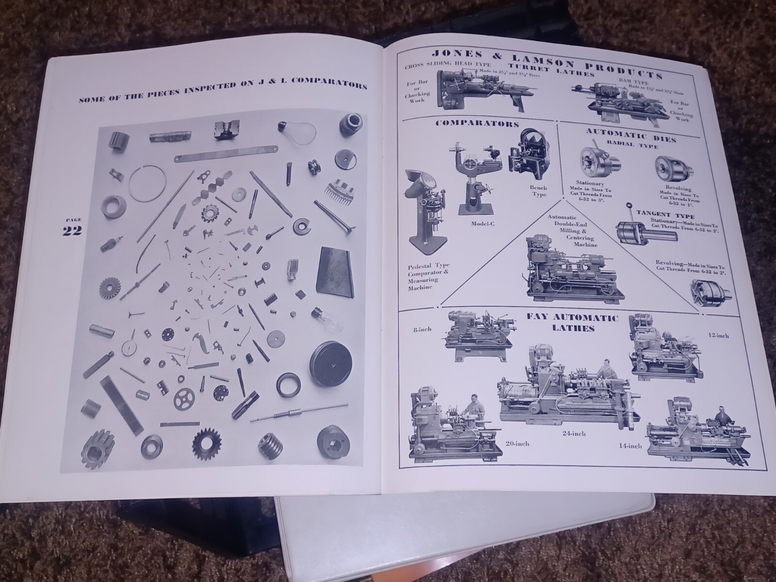 Jones & Lamson Measuring Machine PDISTAL BENCH COMPARATORS J&L TOOL CATALOG BOOK