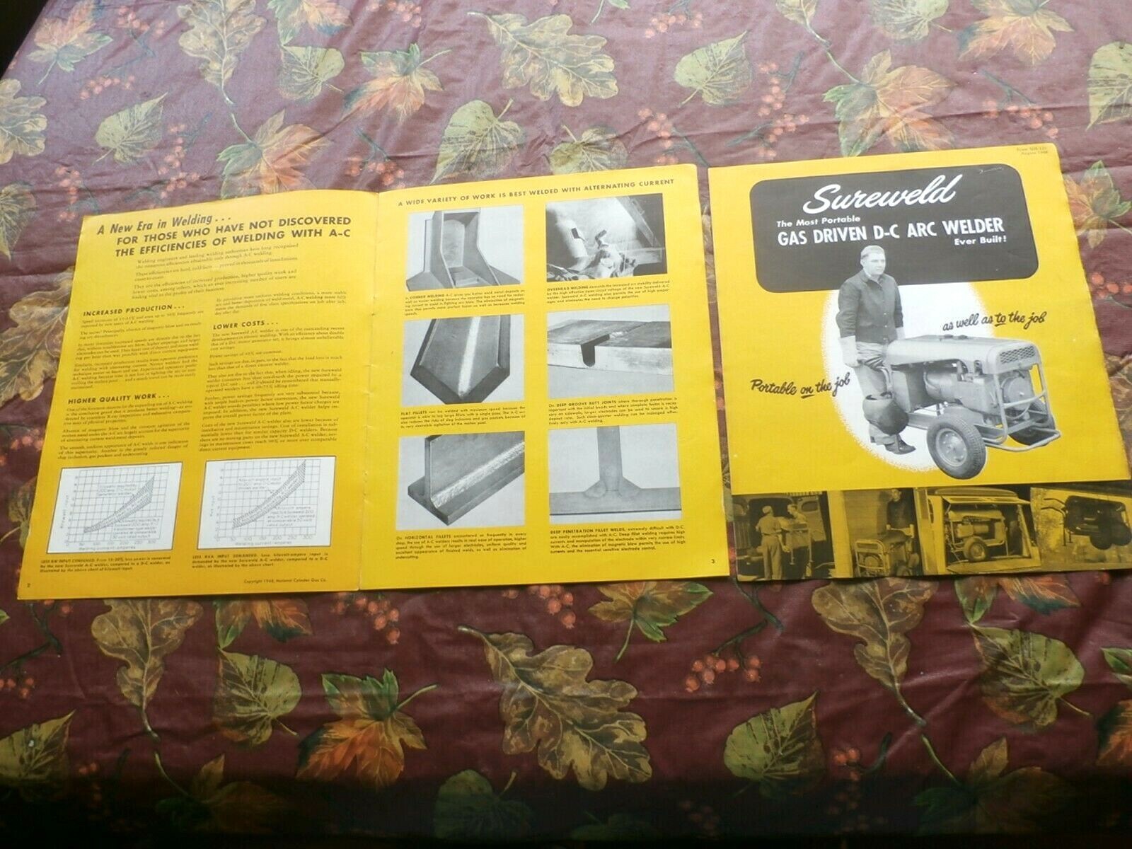 1948 THE NEW SUREWELD A-C WELDER AND SUREWELD PORTABLE GAS DRIVEN D-C ARC WELDER