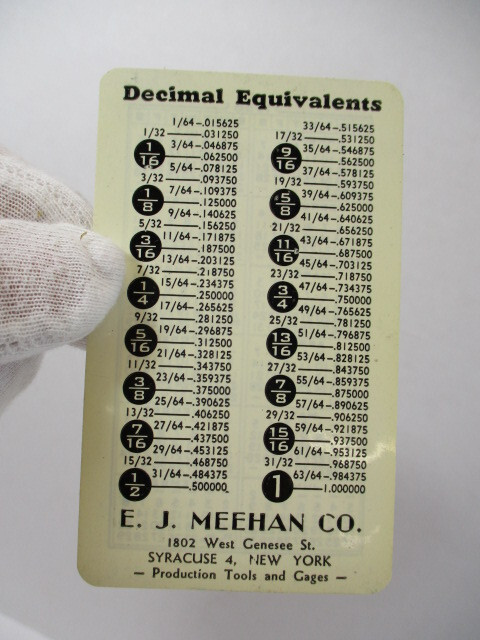 (3) Machinist Helps LUFKIN Tap Gage 1956 Calendar Equivalents Calculator VG