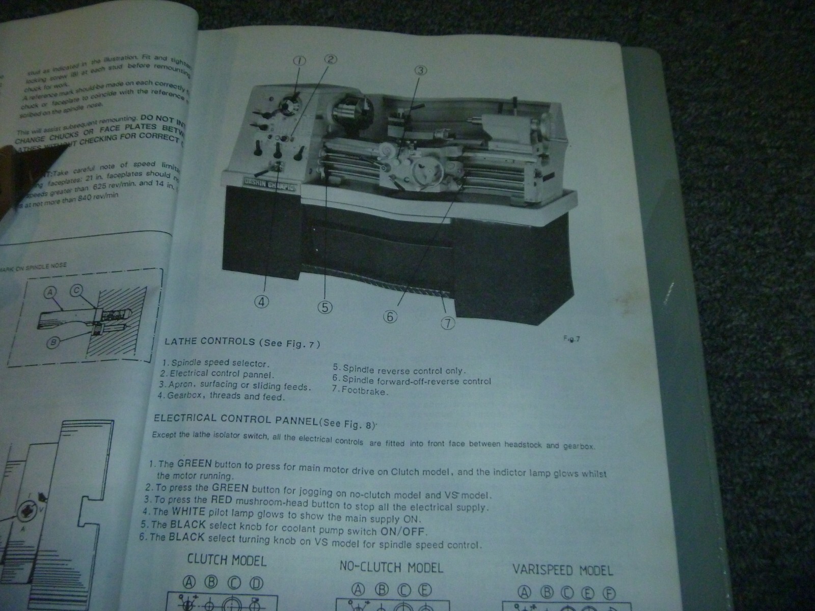 Champion LATHE Spare Parts Catalog & Owner Operator Instruction Manual