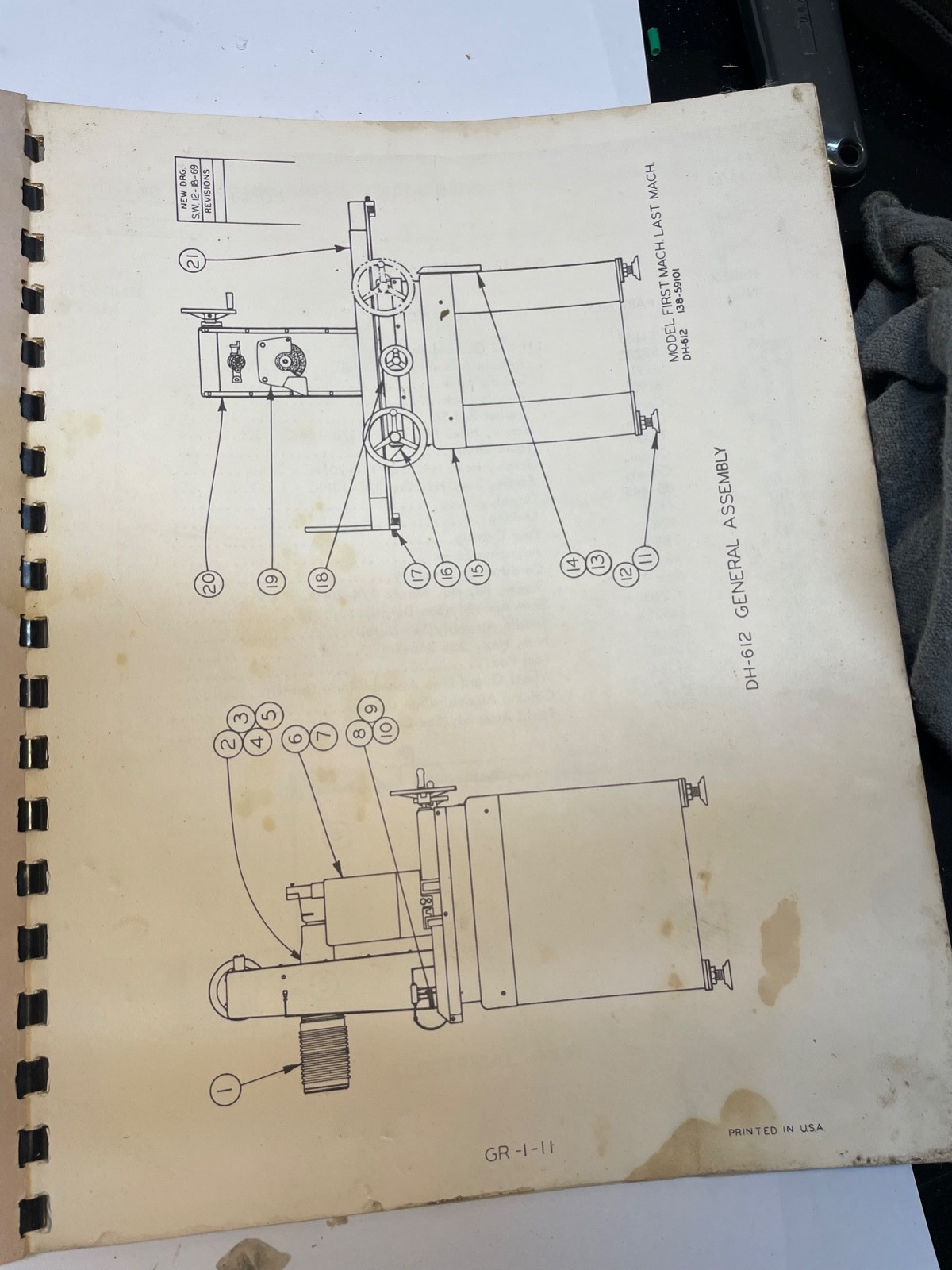 DoAll DH-612 Surface Grinder Parts Manual