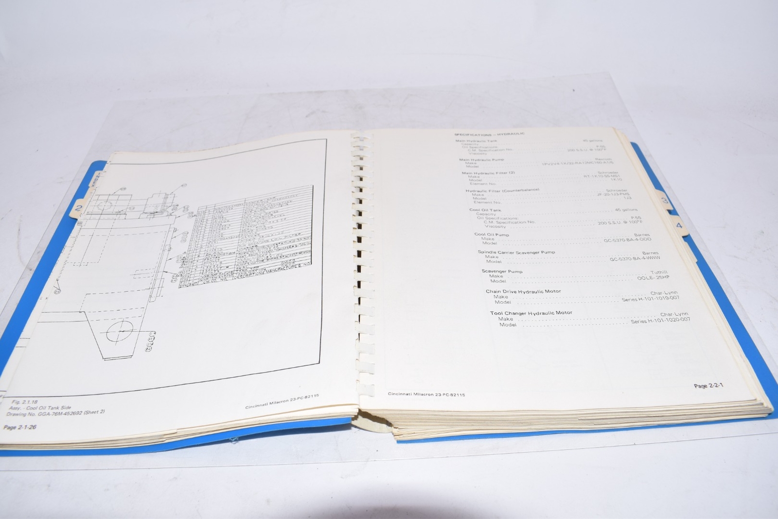 Cincinnati Milacron 23-PC-82115 Parts & Service Manual Volume 1 of 2