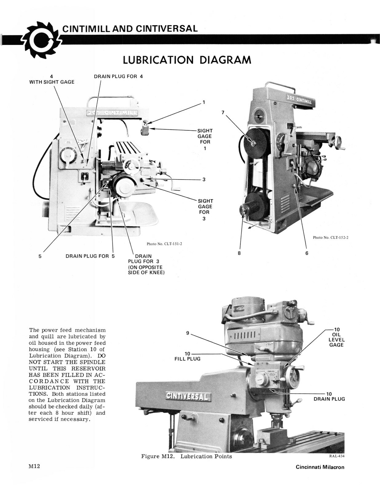 Cincinnati 205-12 Cintimill, Cintiversal DH Mill Instruct & Parts Manual #1773