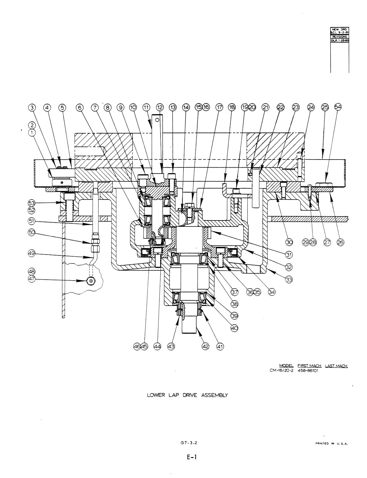 DoALL Lapping Machine CM-16-2 & CM-20-2 Parts List Manual #1611