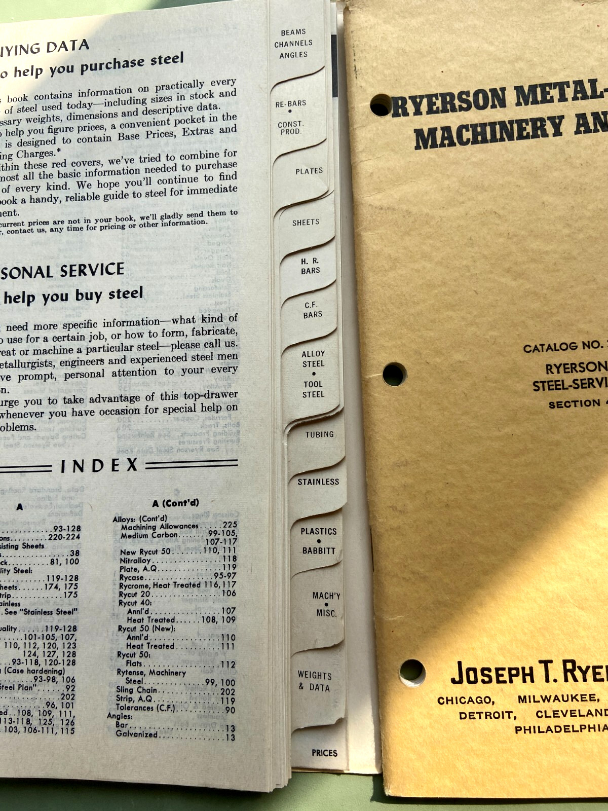 3 RYERSON METAL WORKING MACHINERY & TOOLS STEEL BOOKLETS 54-55-6-7-1937