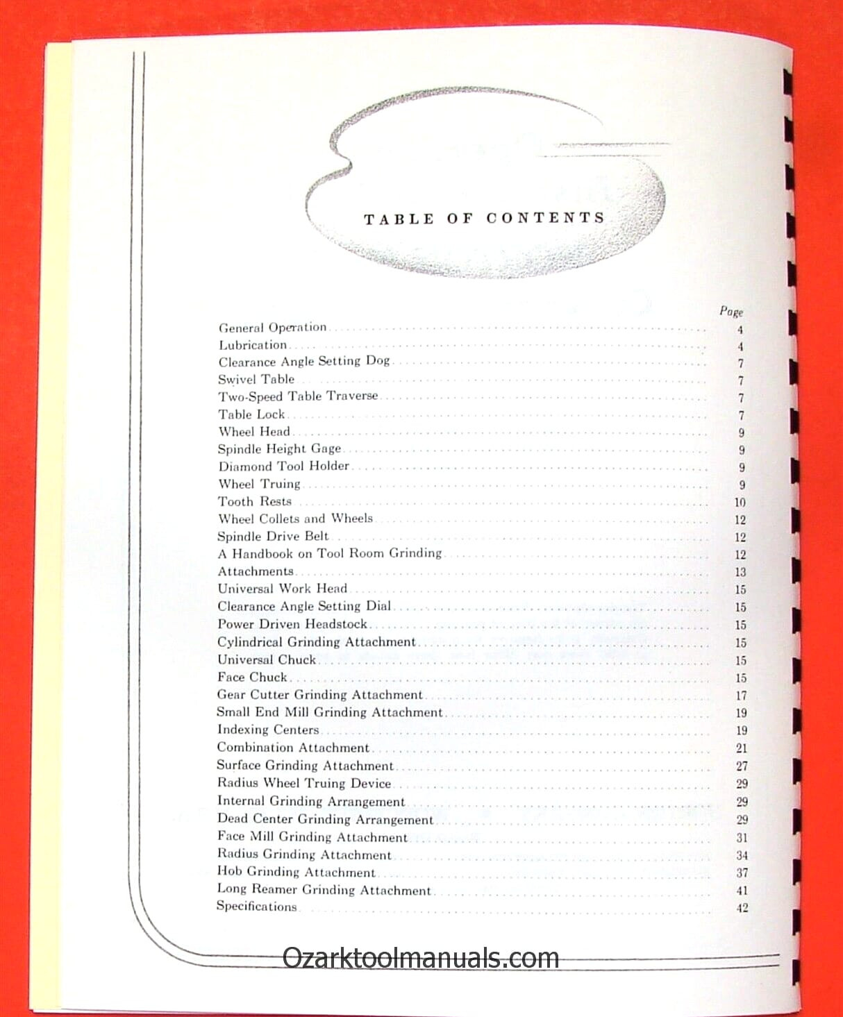 NORTON No. 2 Cutter Tool Grinder Owner Operator Parts Manual 0495