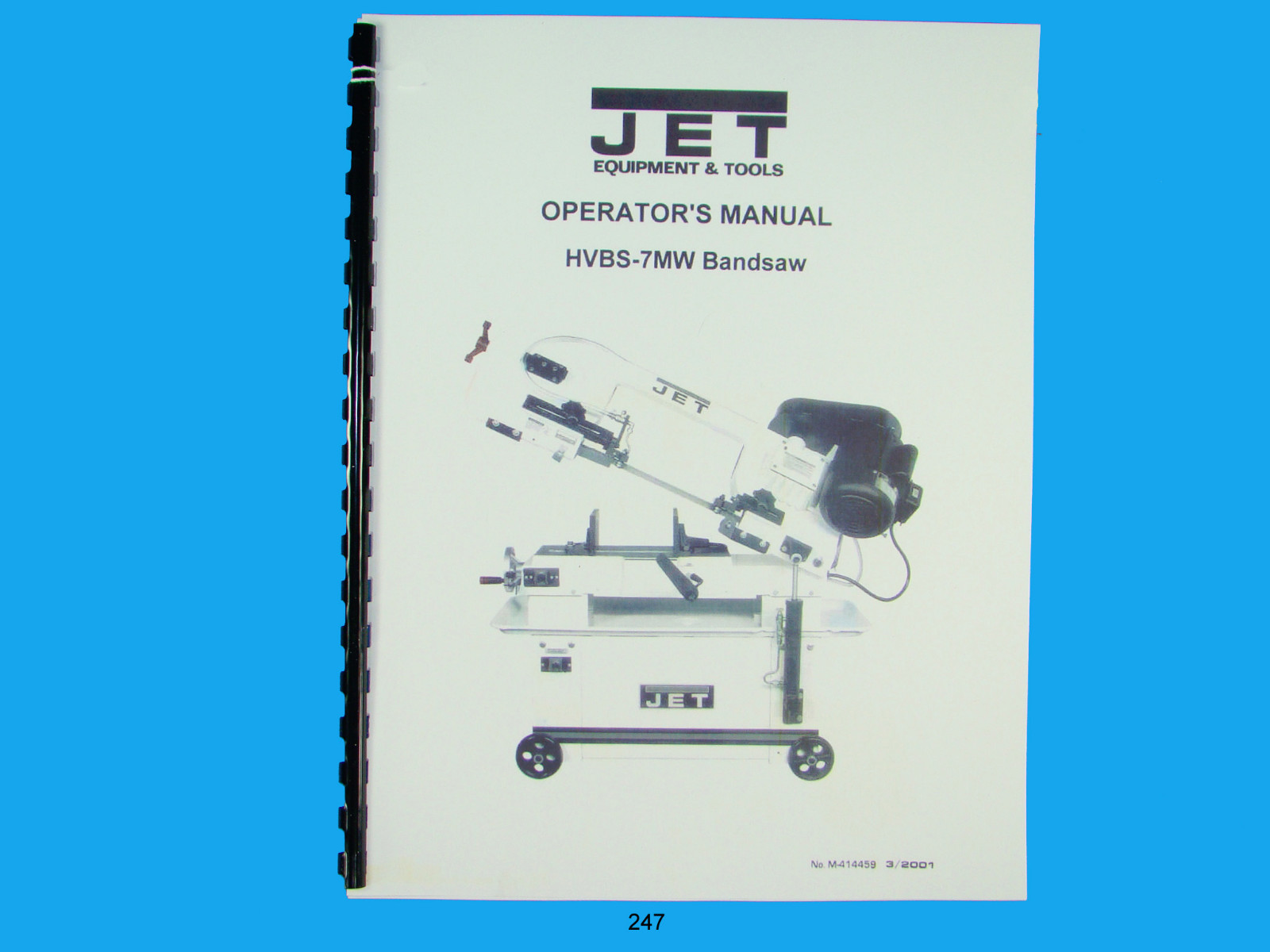 Jet HVBS-7MW Band Saw Operators Manual *247