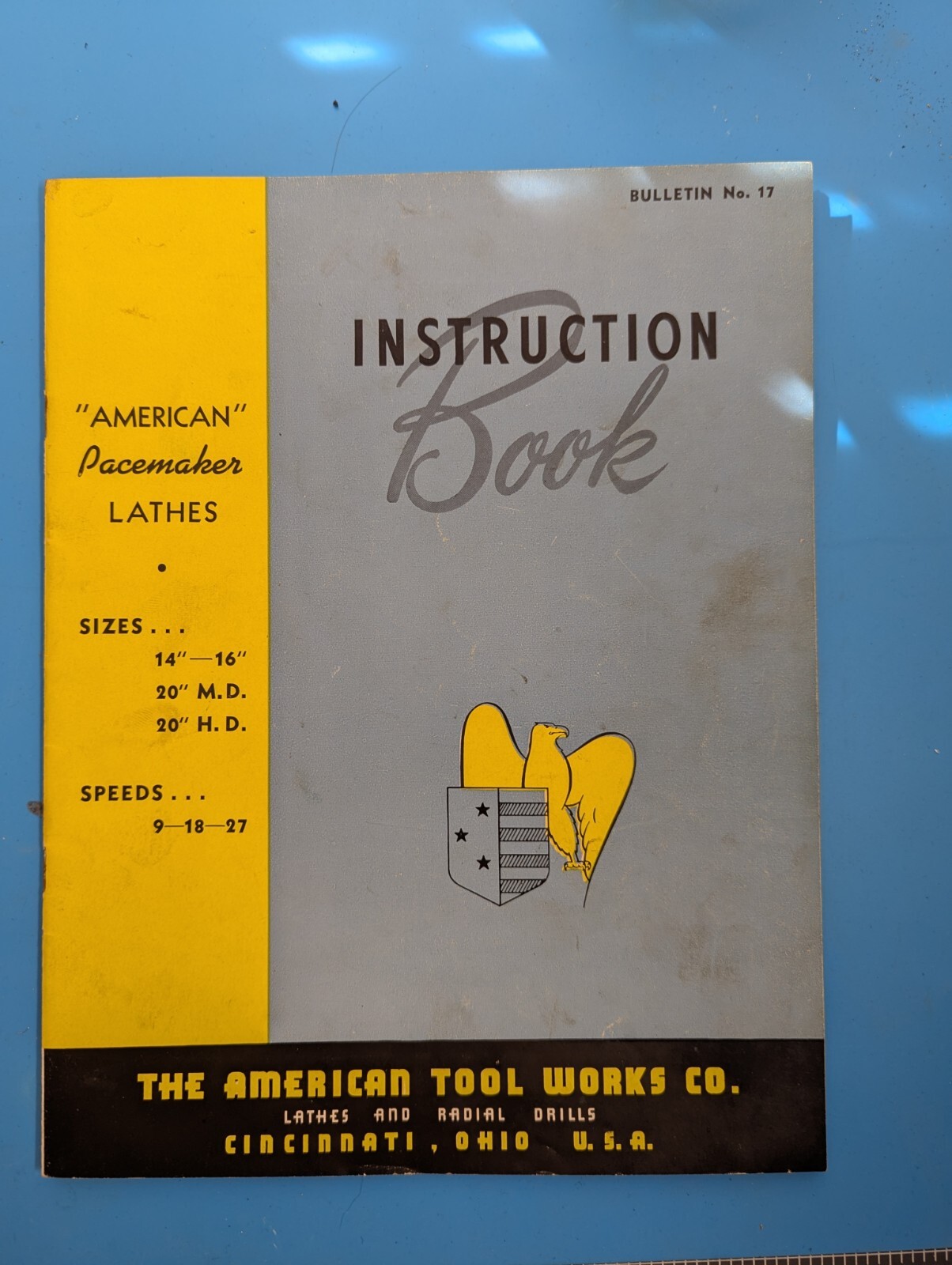 American Pacemaker 14-16″, 20″ M.D., 20″ H.D. Lathes Instruction Book