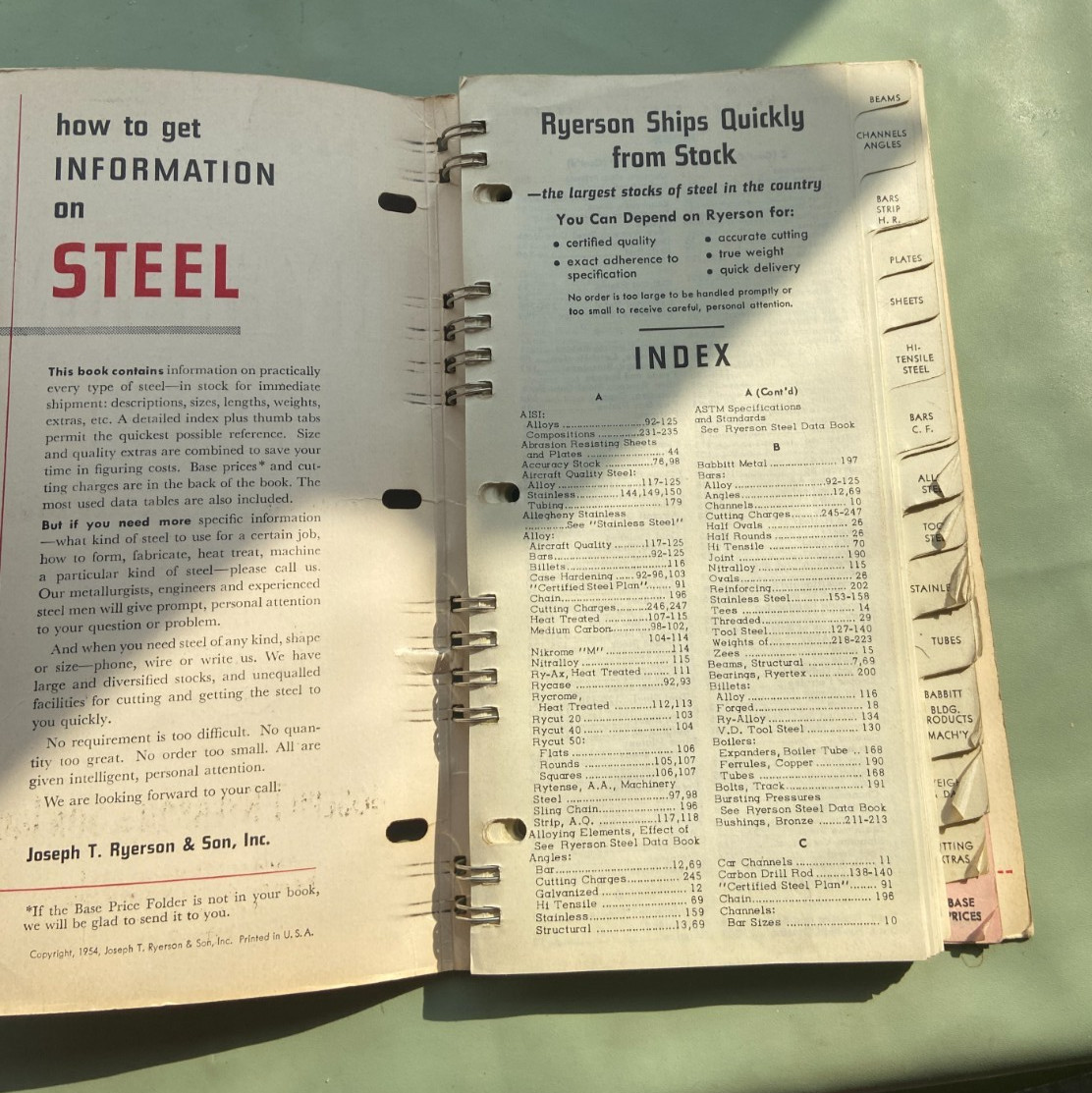 3 RYERSON METAL WORKING MACHINERY & TOOLS STEEL BOOKLETS 54-55-6-7-1937