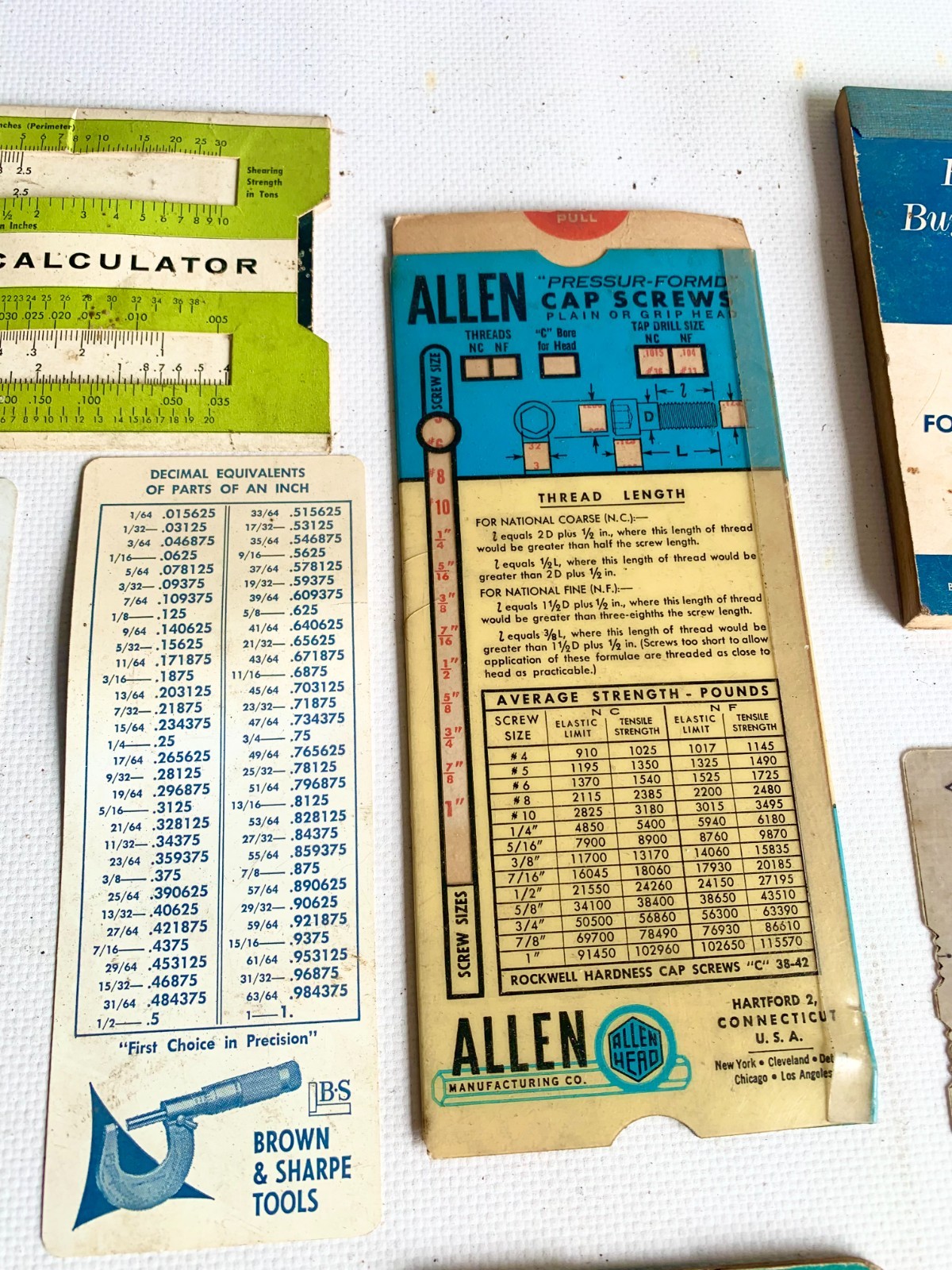 Vintage Machinist Reference Lot Calculators Slide Rules Gage Book Tool Guides