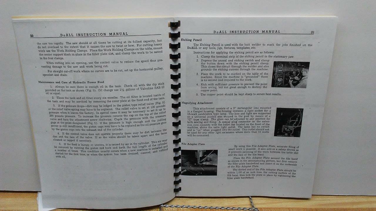 DoAll V-36 Contour Saw Instruction & Parts Manual