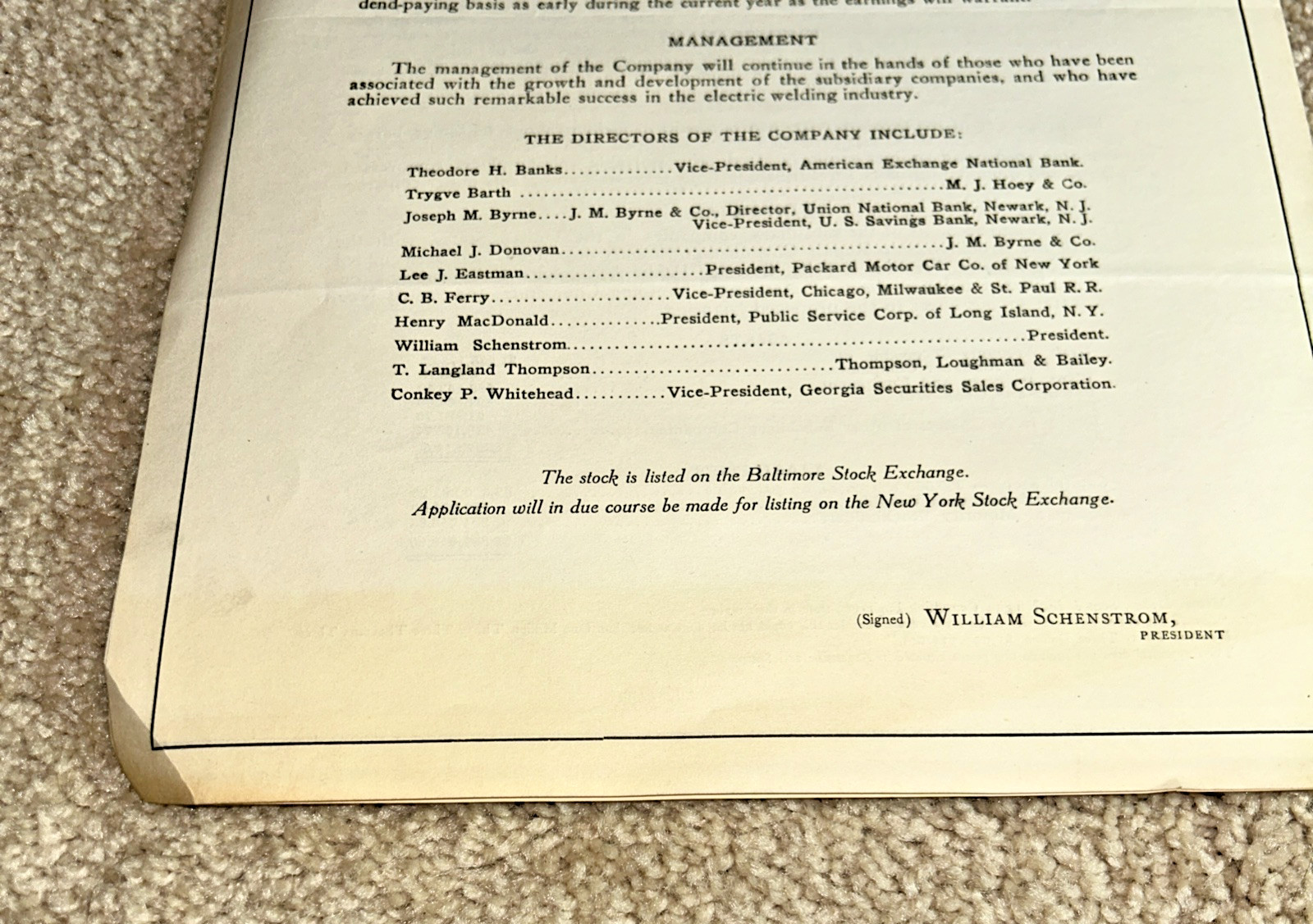 1920 ASSOCIATED WELDING COMPANIES Stock Offering Prospectus CHISHOLM & CHAPMAN
