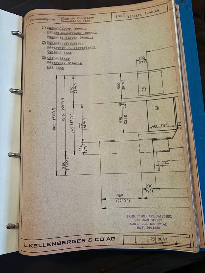 Original Kellenberger Instruction Manual 600U Grinder Operator Maintenance c1980