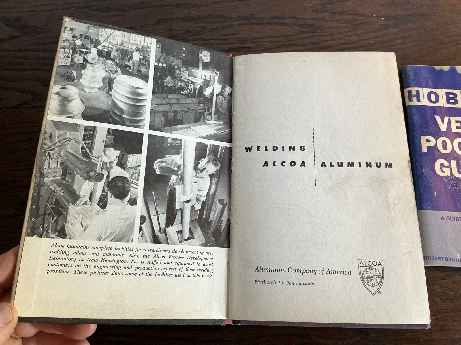 2 Vintage Welding Books Welding Alcoa Aluminum; Hobart Vest Pocket Guide; ES1019