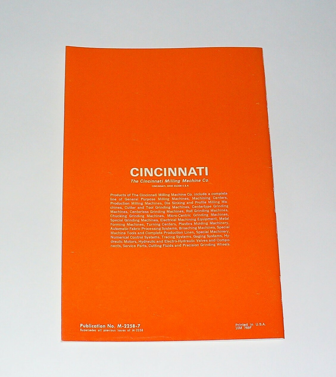 The Cincinnati Milling Machine Co Lubrication Manual 7th Edition
