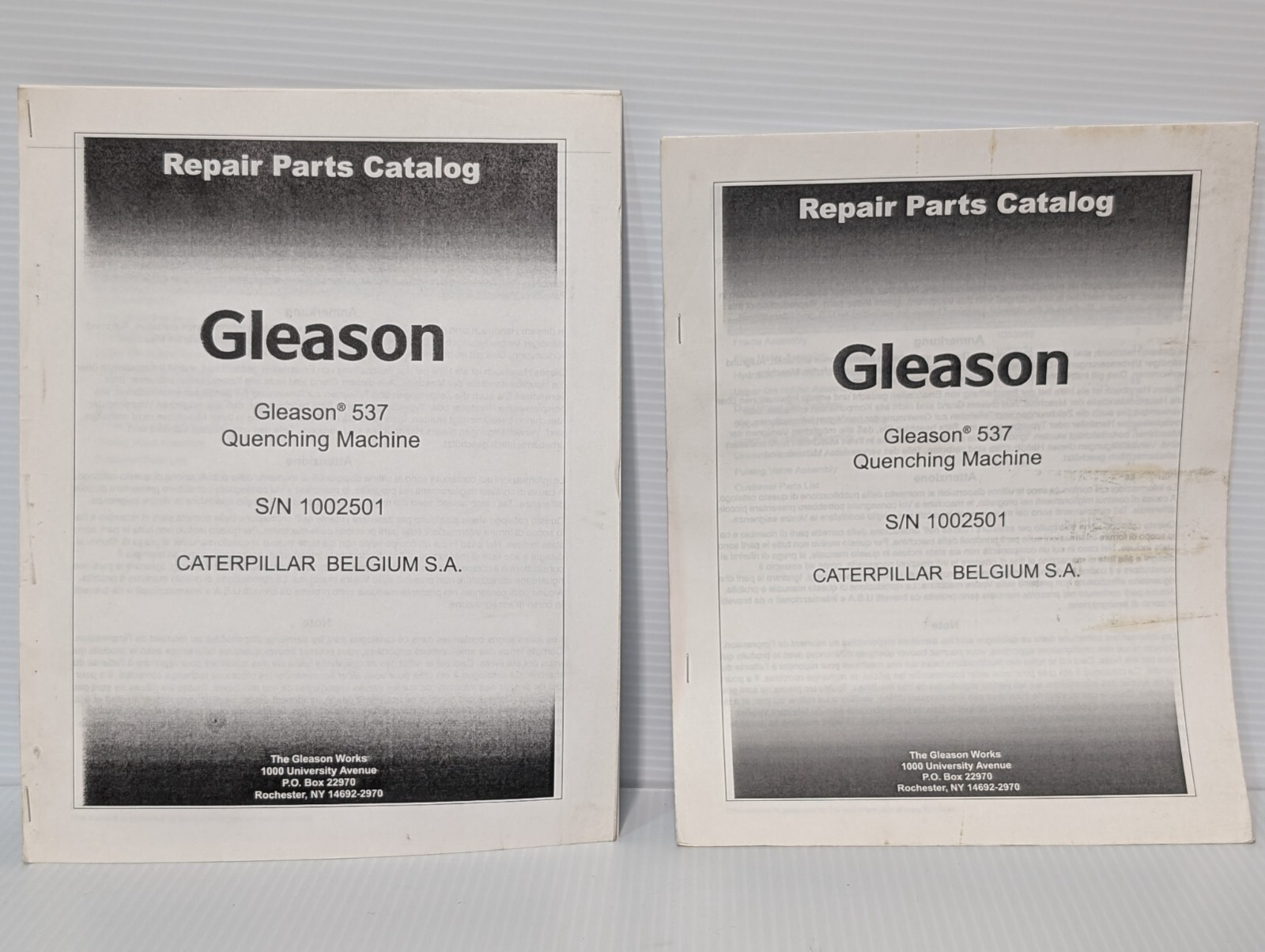 Lot of Vintage Gleason Works Quench Press Manuals 527, 529 Quenching Machine