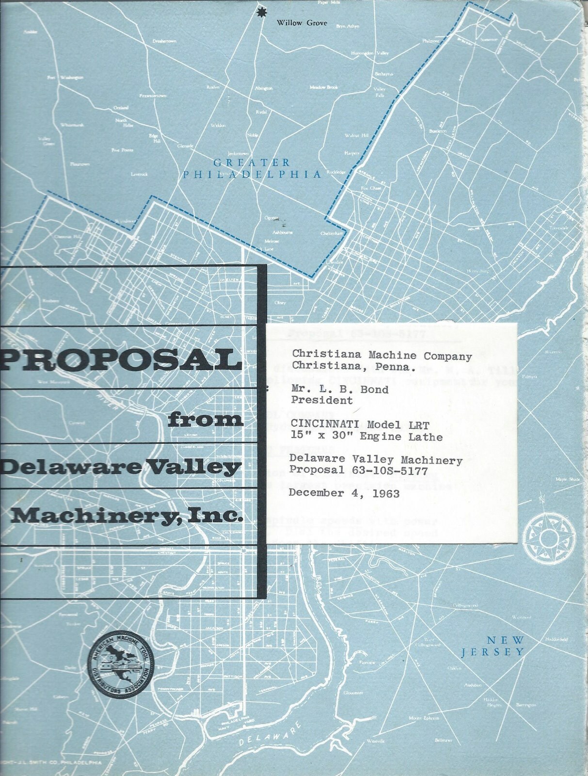 Machine Tool Brochure – Delaware Valley Cincinnati LRT Engine Lathe 1963 (TL222)