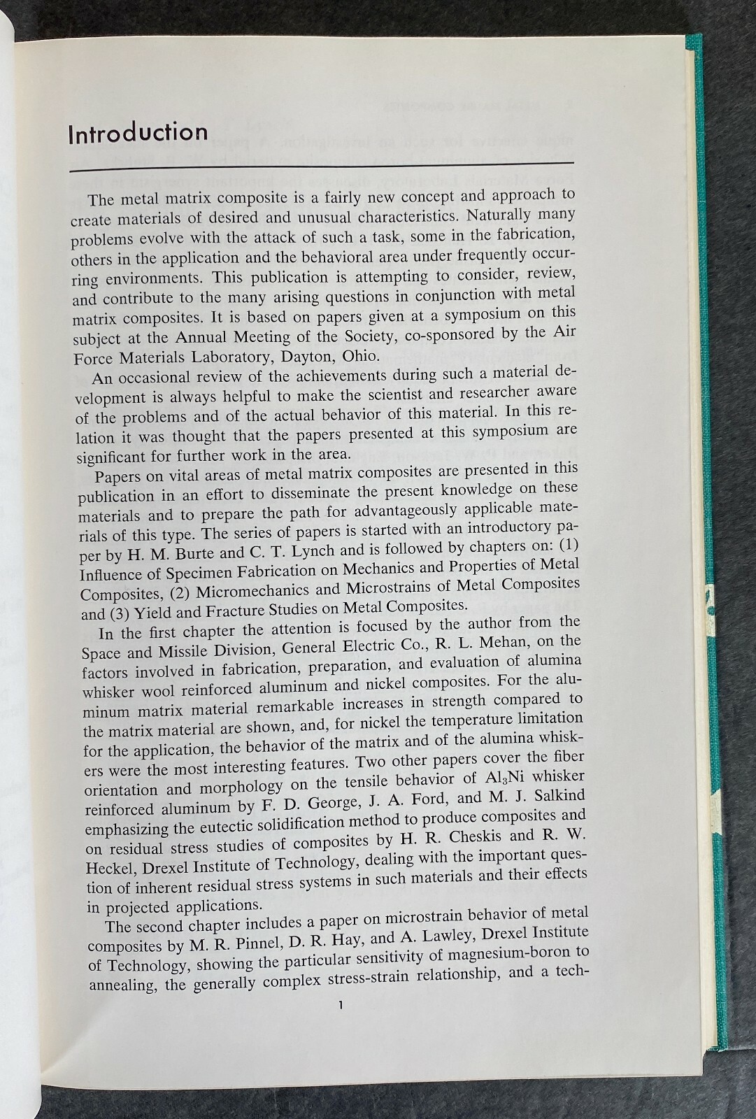 METAL MATRIX COMPOSITES 1967 Symposium ASTM STP 438 Metallurgical Engineering