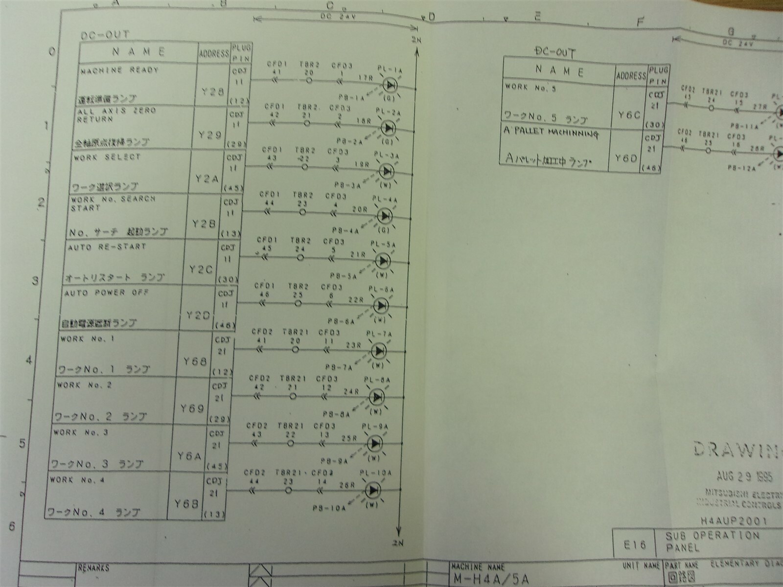 Elementary Diagram For US Main Panel M-H4A/5A M500 CNC