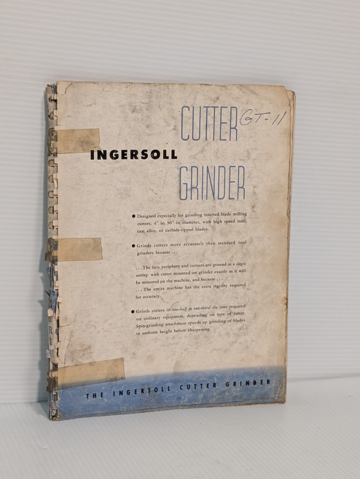 Ingersoll Cutter Grinder Catalog, Milling Machine Reference Material, GT-11
