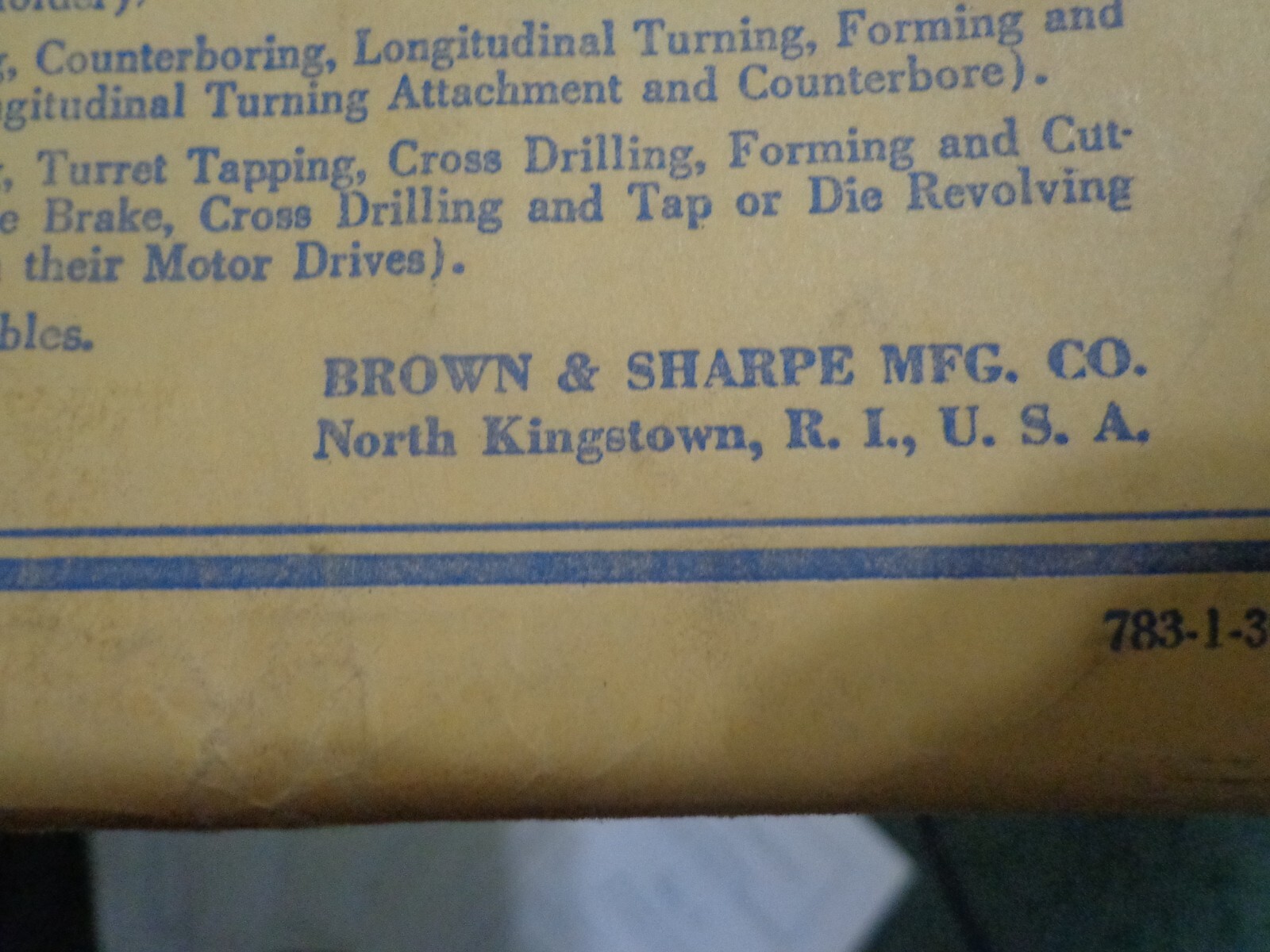 Brown & Sharpe Automatic Screw Machine Set-Up and Operation Manuals (#1-14)
