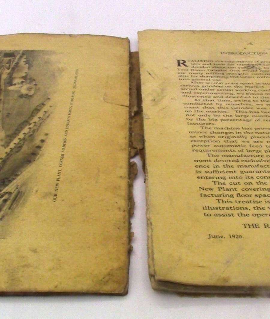 Le Blond Machine Tool Company “Universal Tool Room Grinder” 1920 Vintage Booklet