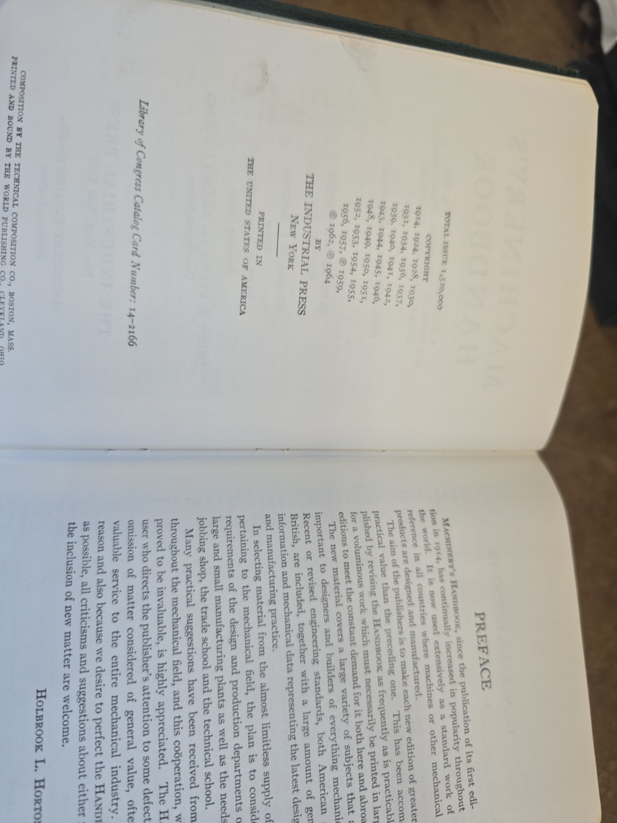 1964 Machinery’s Handbook Seventeenth Edition book