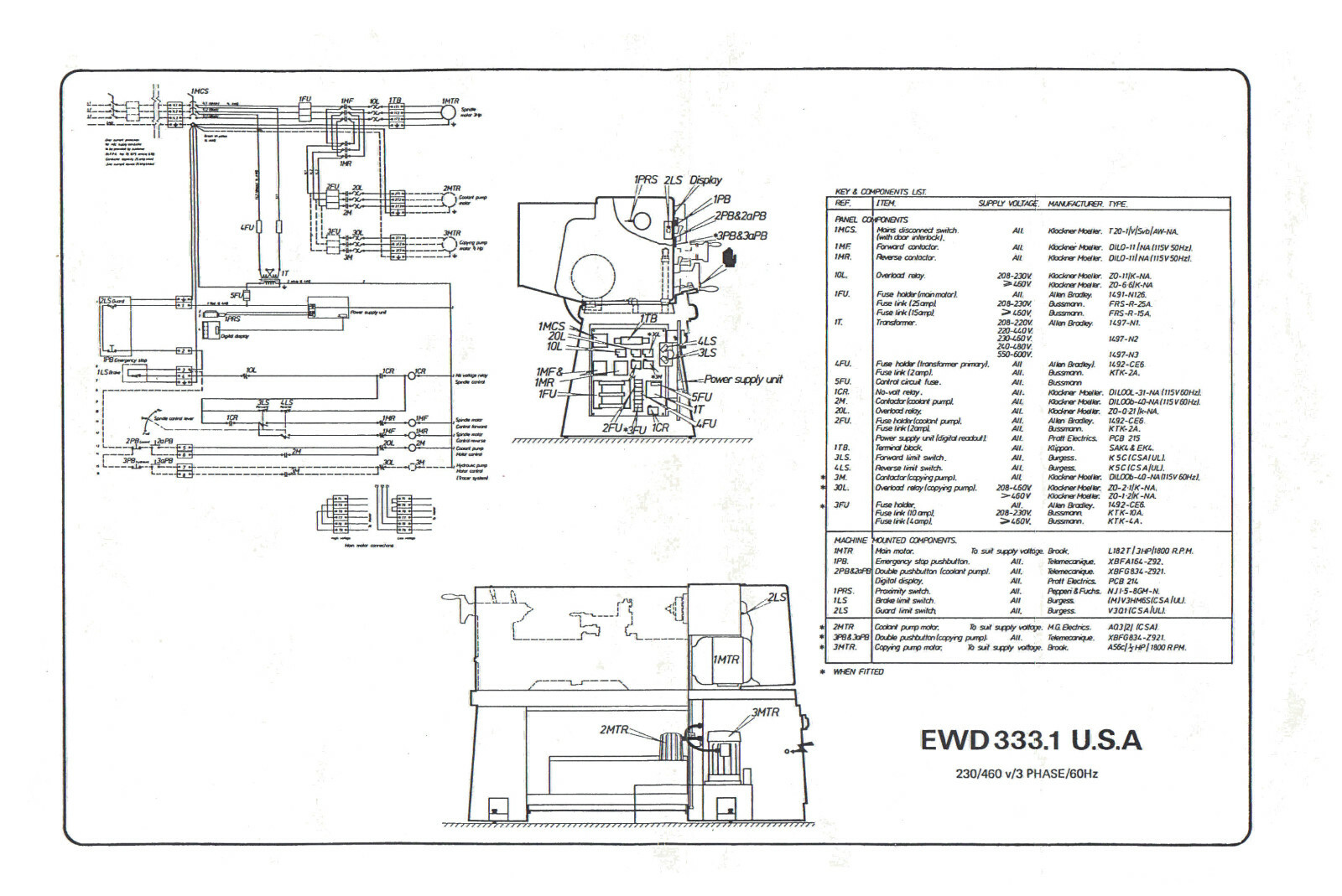 Harrison 13″ Lathe Variable Speed Model AA Instruction & Parts List Manual #1391