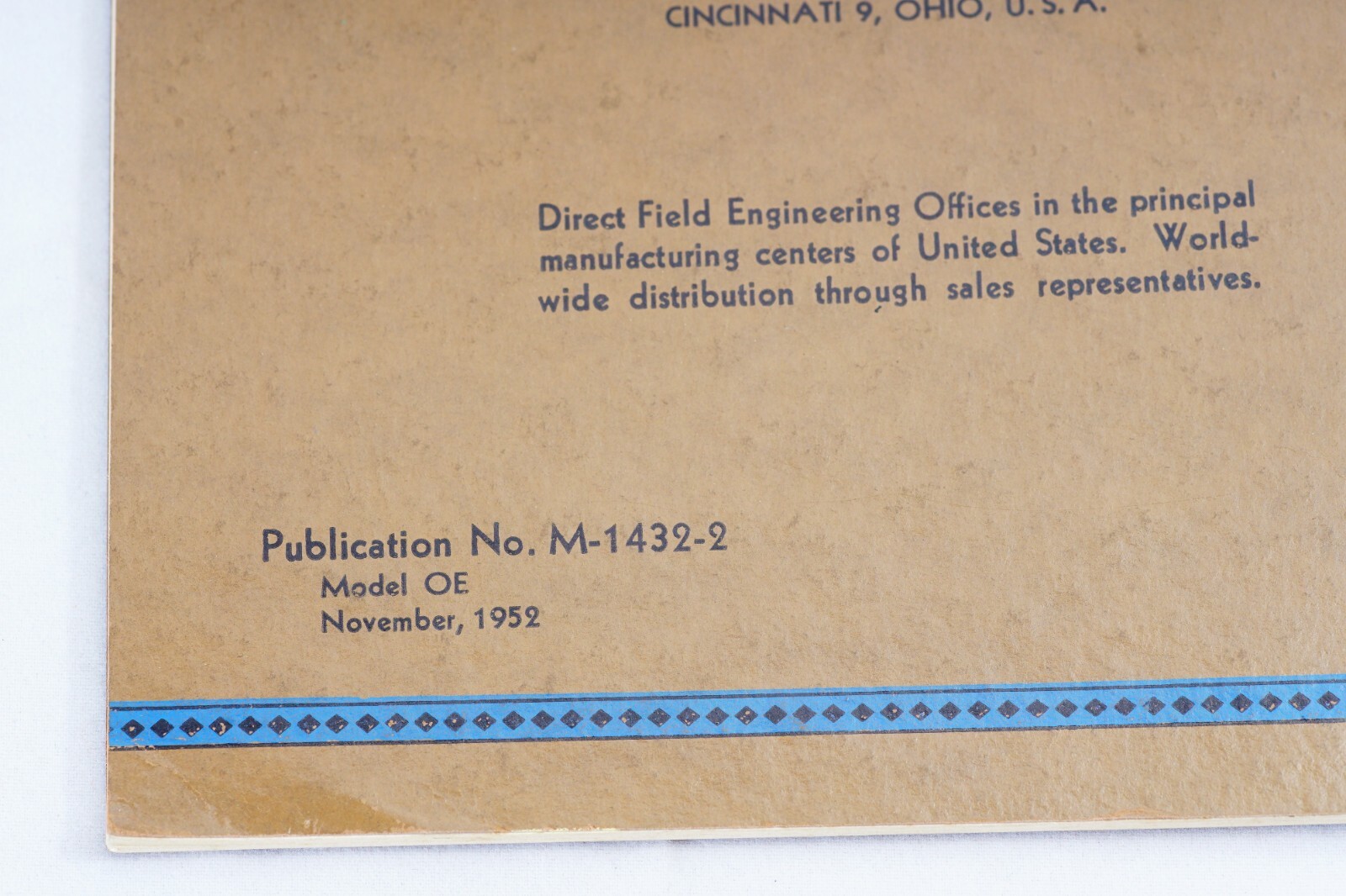 1952 Cincinnati Milling Machine Co 16″ Vertical Hydro-Tel Milling Machine Manual