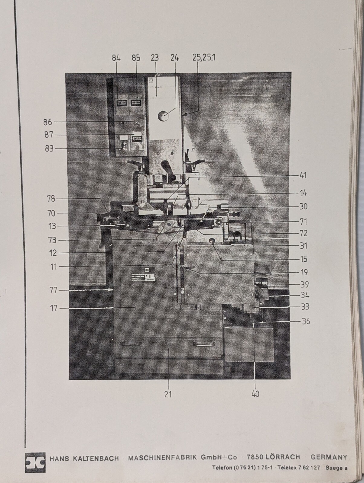 Kaltenbach KKS-400 NA Circular Cold Sawing Machine Operating Instructions Manual