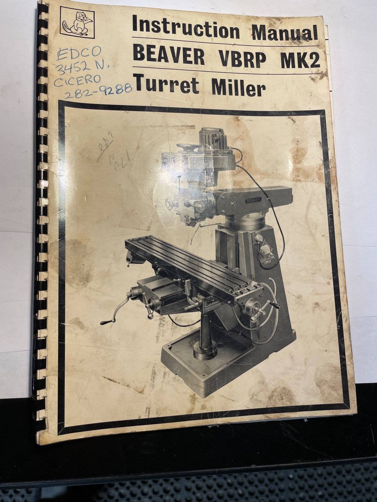 Beaver VBRP MK2 Turret Milling Machine Owners Instructions & Parts Manual