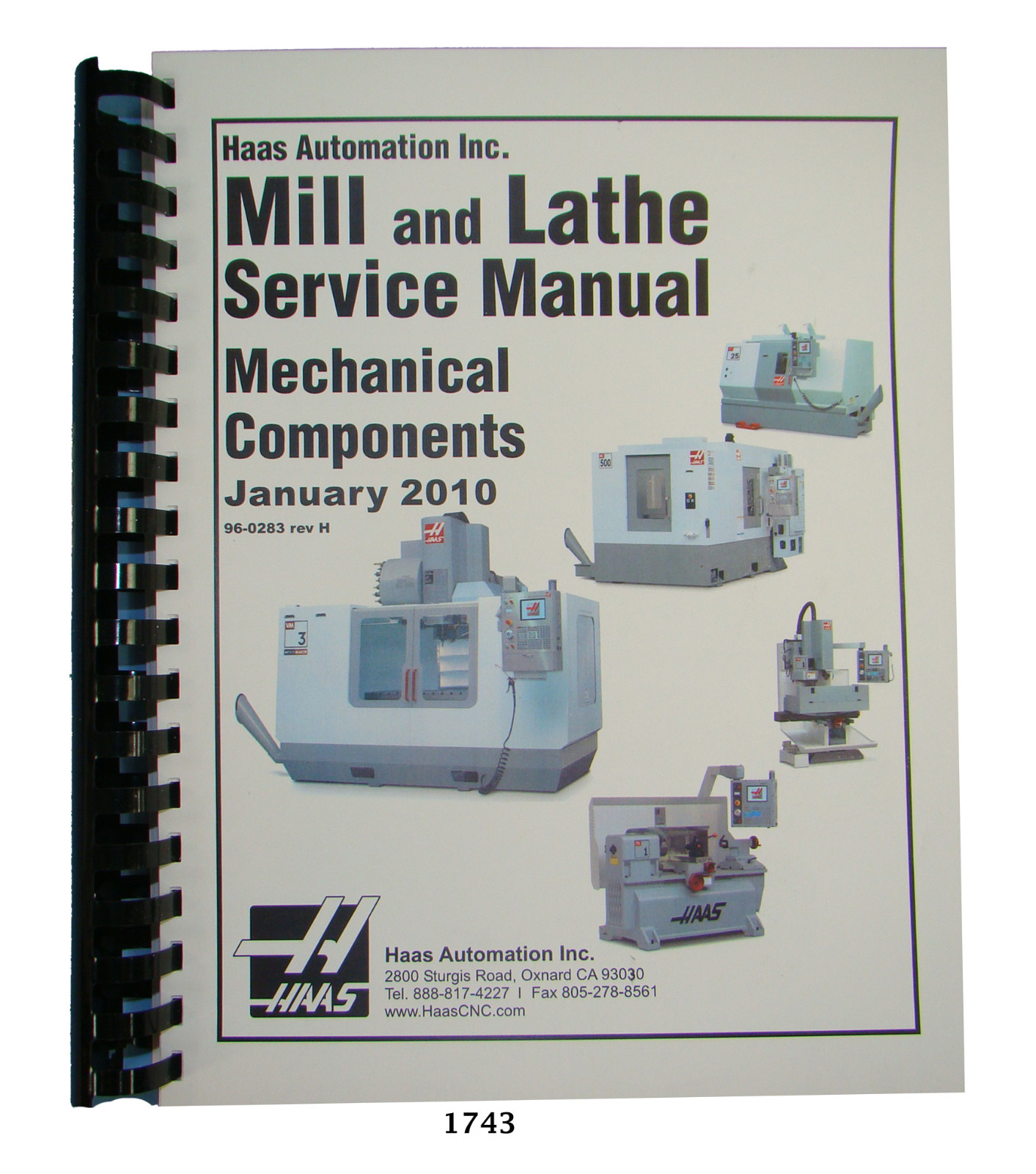 Haas CNC Mill & Lathe Service Manual Mechanical Jan 2010 #1743