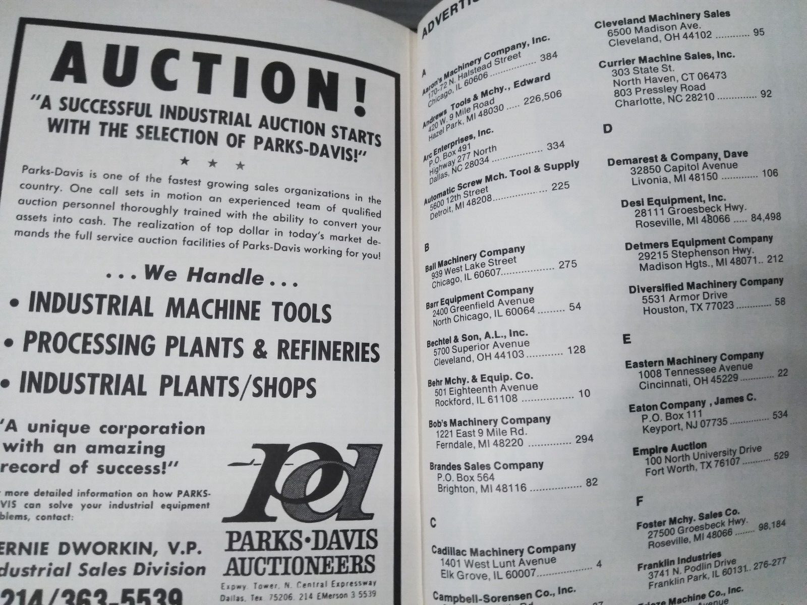 Serial Number Reference Book for Metalworking Machinery 5Tth Edition 1973/74