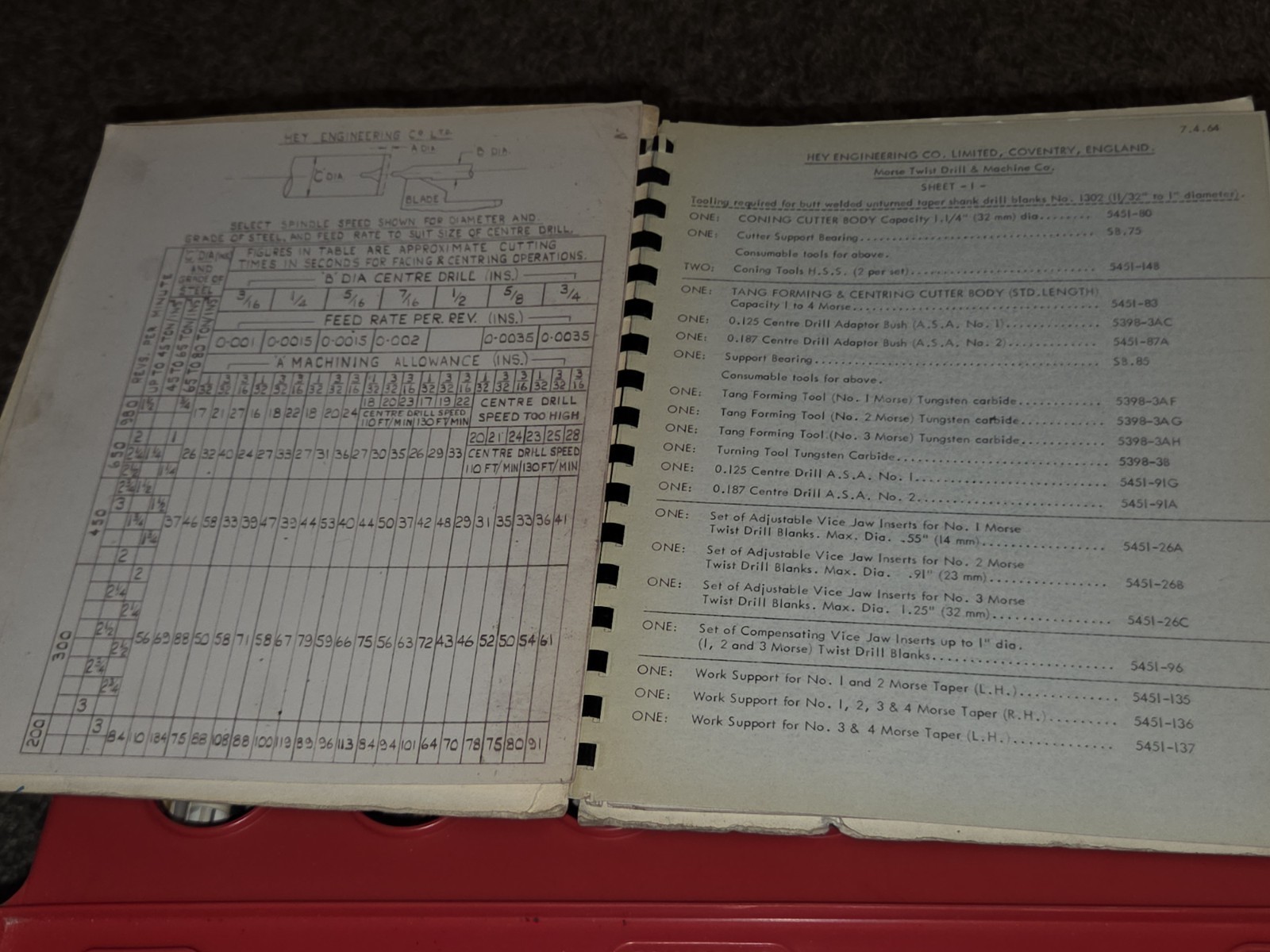HEY machine tools Tooling Book No 3 Automatic Facing Centering Manual MACHINIST