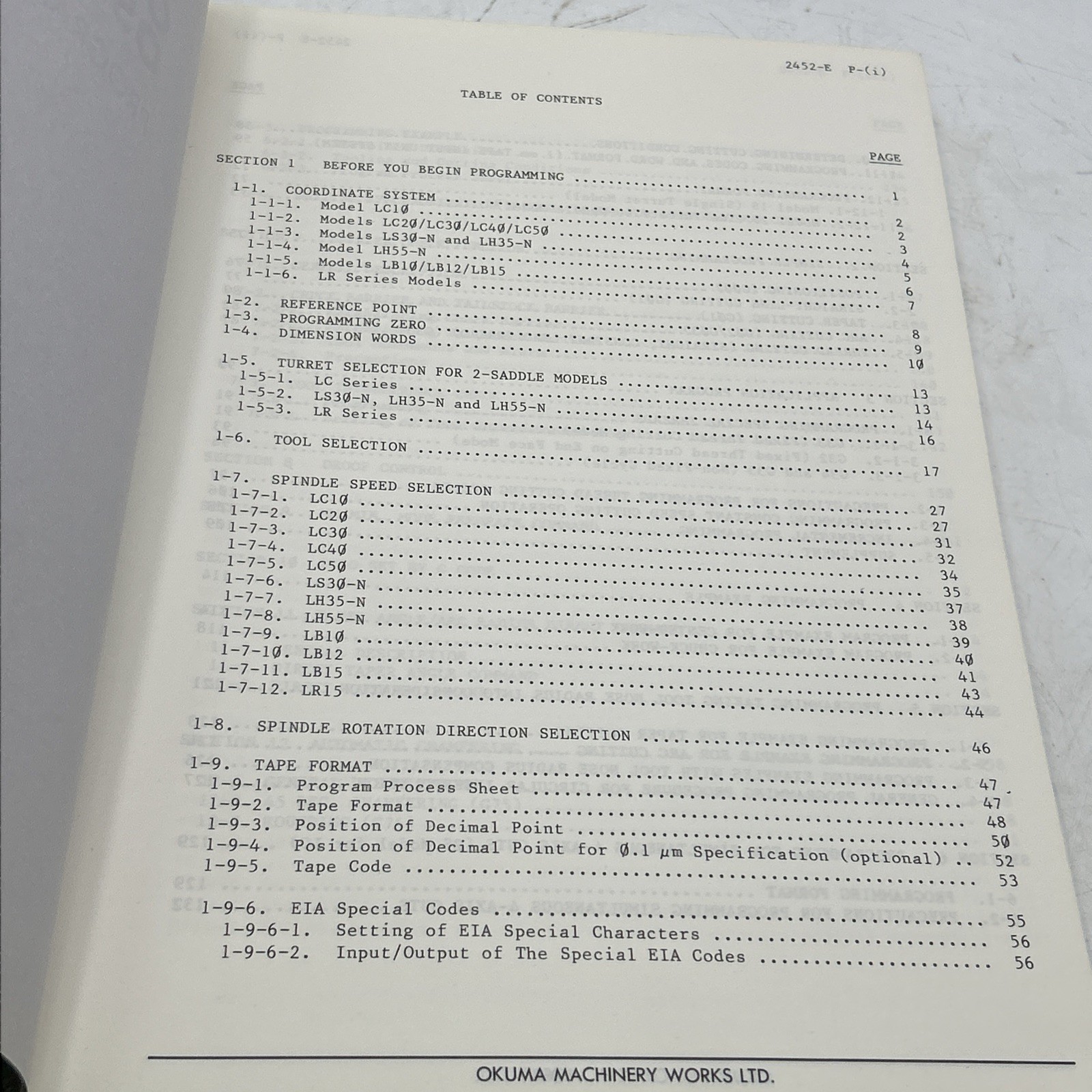 Okuma OSP500L-G OSP5000L-G CNC Systems Programming Manual 7th Edition See Pics