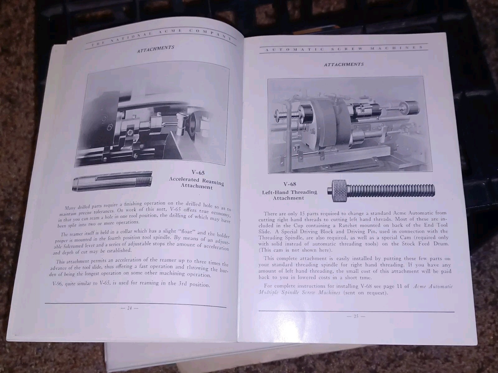 National Acme Company Model A MULTIPLE SPINDLE AUTOMATIC SCREW MACHINE CATALOG