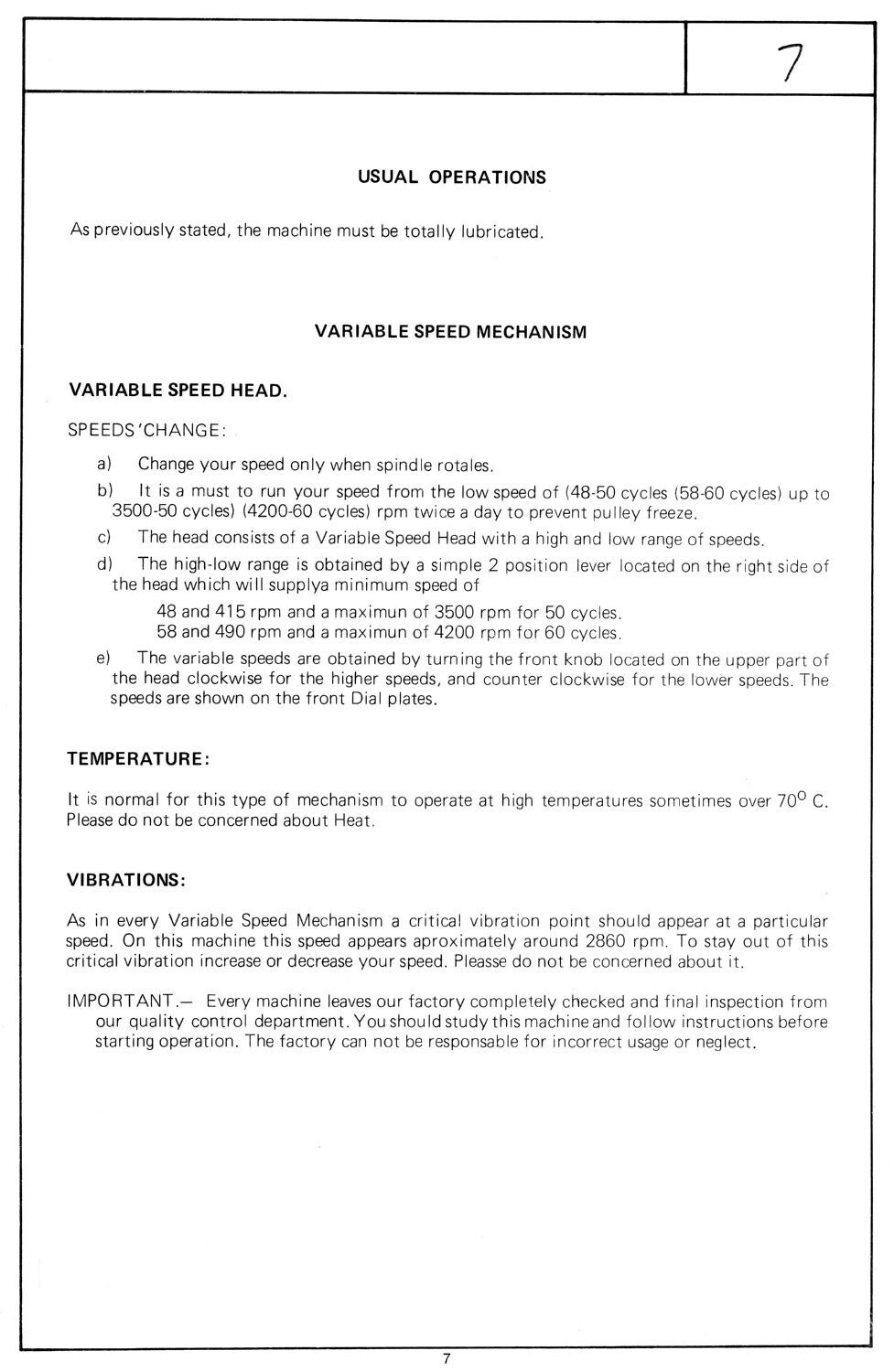 LAGUN FTV-4 Vertical Milling Machine Operator Owner’s Service Parts Manual 1512