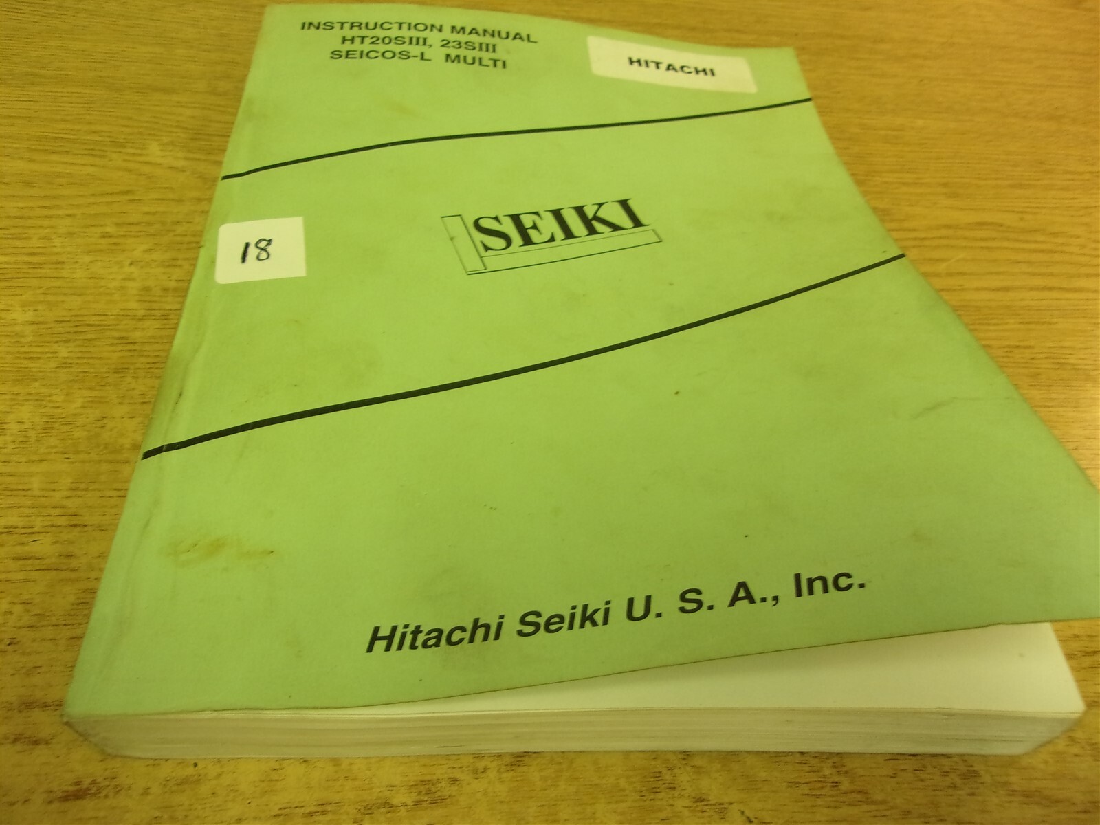 Hitachi Seiki Instruction Manual HT20SIII 23SIII L-V6R1.0E Edition 2 “18”