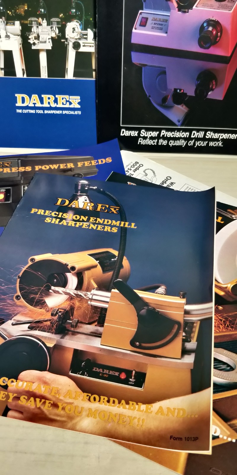 Darex catalogs / brochures E-90 E-85 M5 M4 M3 Sharpeners drill press SP2000 C4