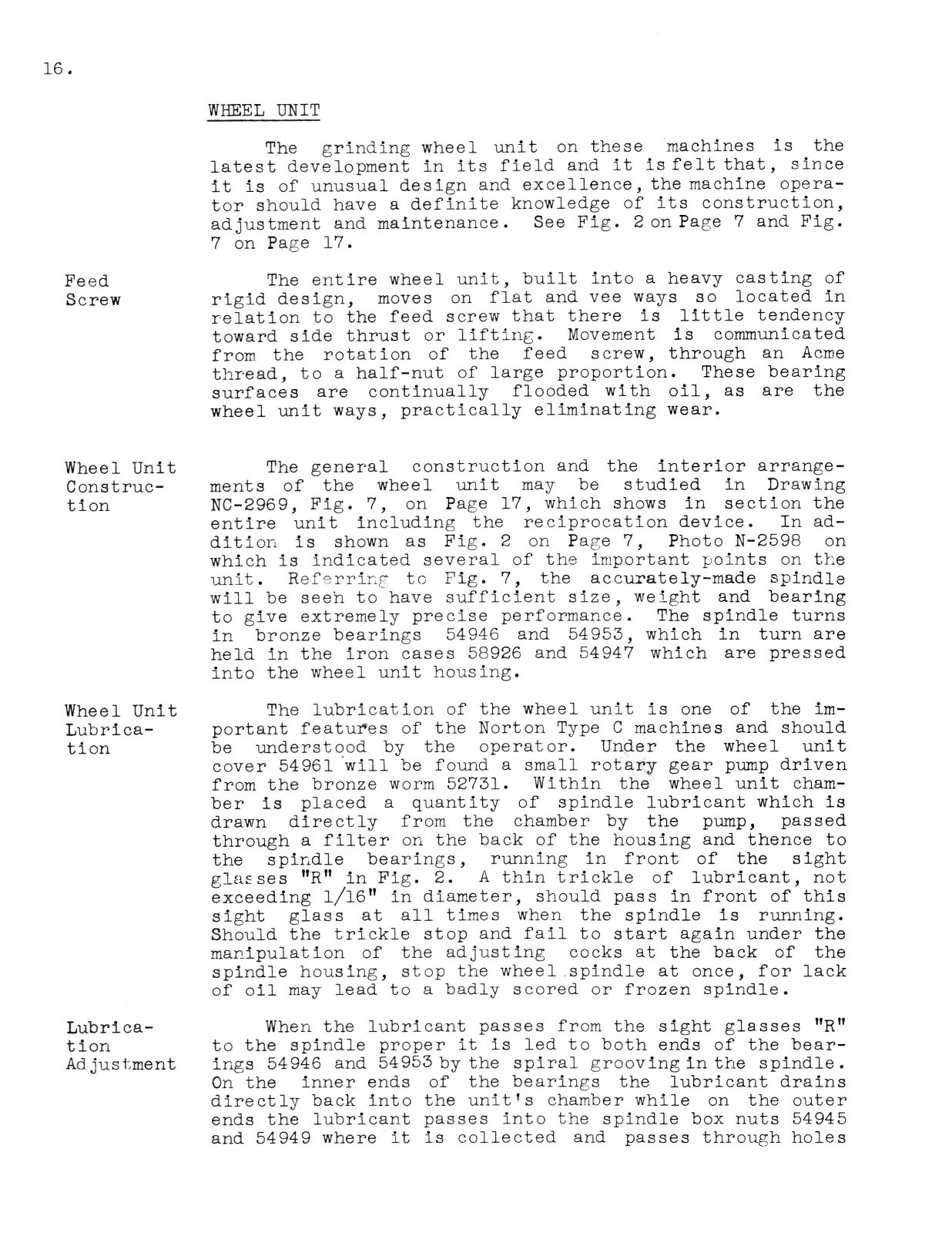 Norton 13″-16″ Type C Roll & Cylindrical Grinder Operating-Service Manual #1045