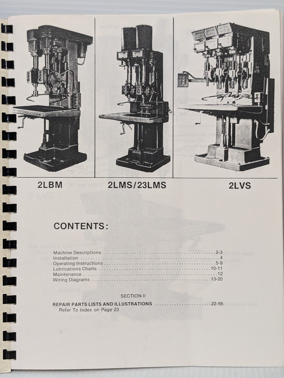 Lot of Vintage Assorted Leland-Gifford LMS Drilling Machine Manuals, Parts Lists