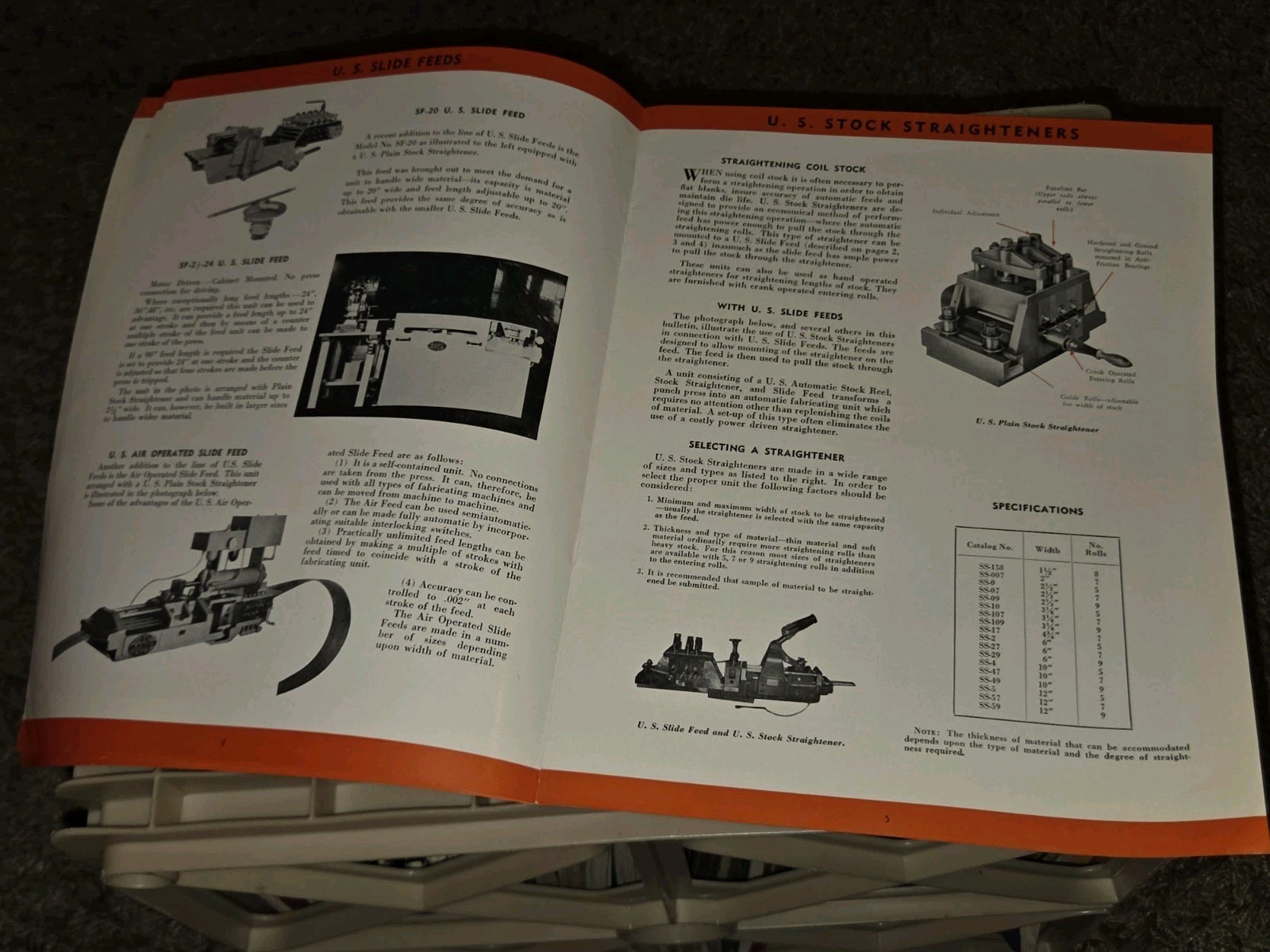 U.S. Tool Co. NJ Automatic Press Room Equipment Product Catalog Book Booklet US