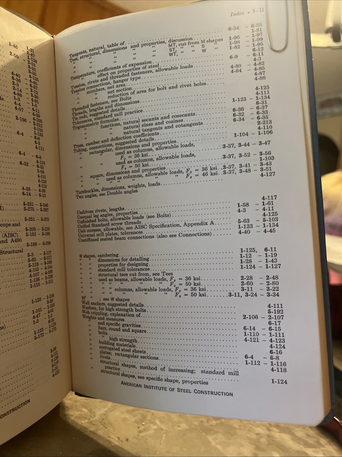AISC 7th Edition “Manual Of Steel Construction” Copyright 1970