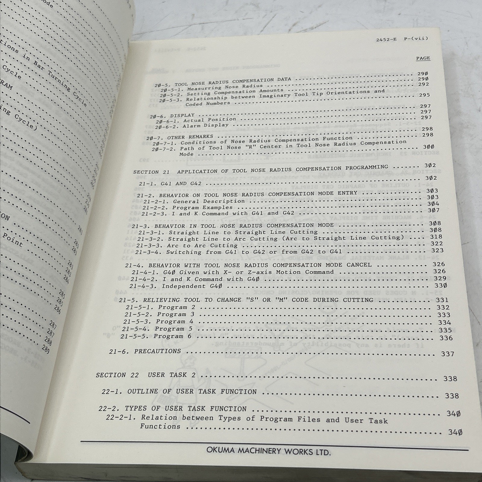 Okuma OSP500L-G OSP5000L-G CNC Systems Programming Manual 7th Edition See Pics