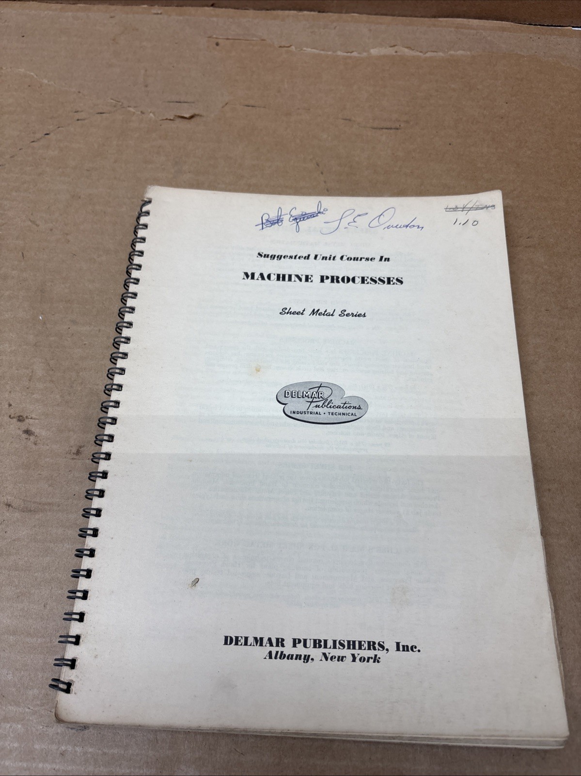 Sheet Metal Working Series- Machine Processes Instruction Manual 1946