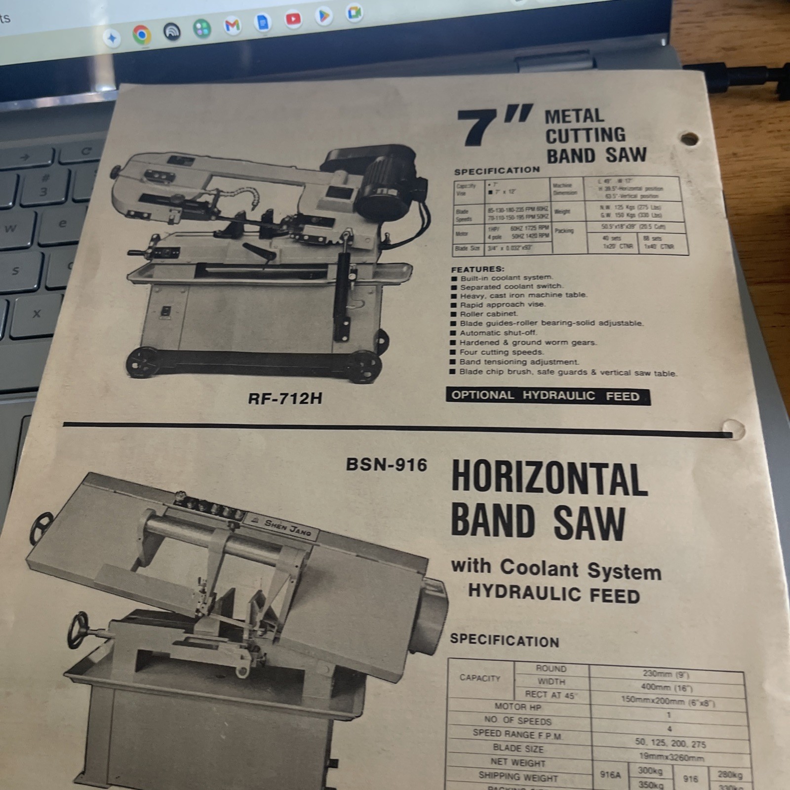 C.P. Tools Birmingham Sales/Specificatons Catalog for Lathes,Mills, Band Saws